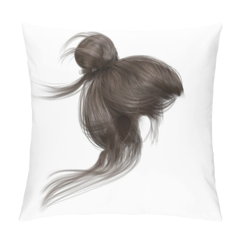 Personality  Contemporary Updo On Isolated White Background, 3d Render, 3d Illustration Pillow Covers