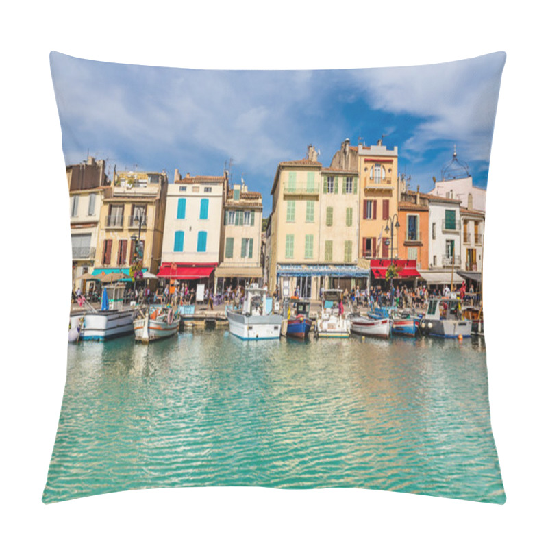 Personality  Boats And Buildings In City Center-Cassis,France Pillow Covers