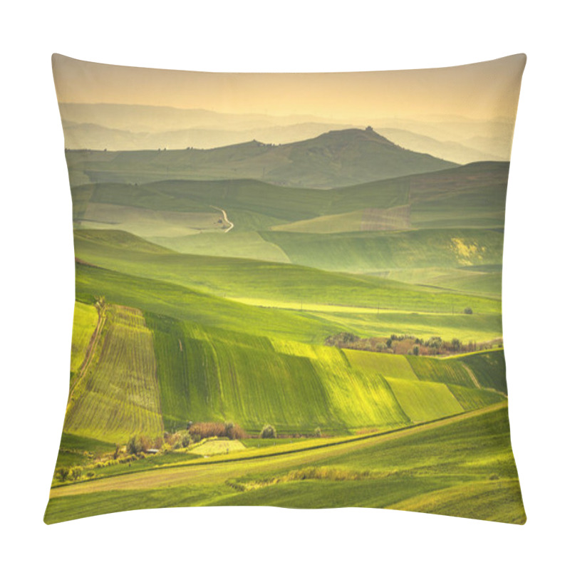 Personality  Apulia Countryside View, Rolling Hills And Green Fields Landscape. Poggiorsini, Bari, Italy Europe Pillow Covers