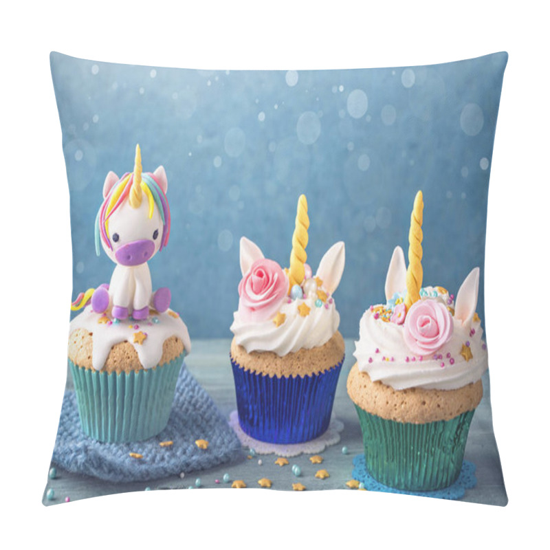 Personality  Unicorn Cupcake For A Party Pillow Covers