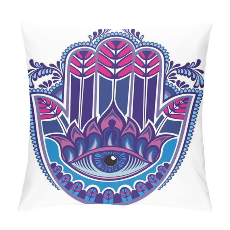 Personality  Hamsa, Hand Of Fatima, Vector Illustration Pillow Covers