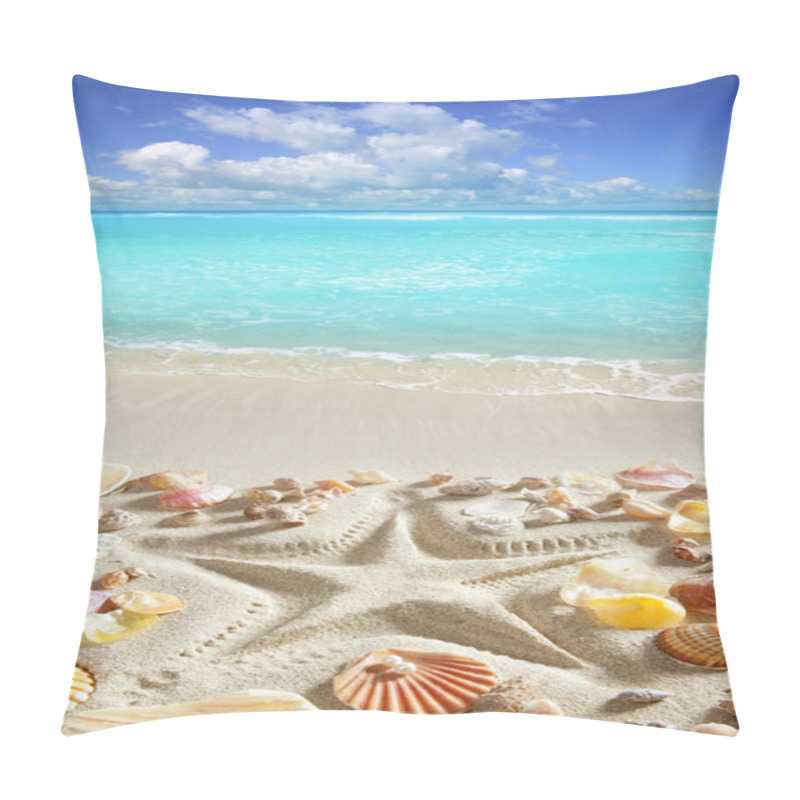 Personality  Beach Sand Starfish Print Caribbean Tropical Sea Pillow Covers