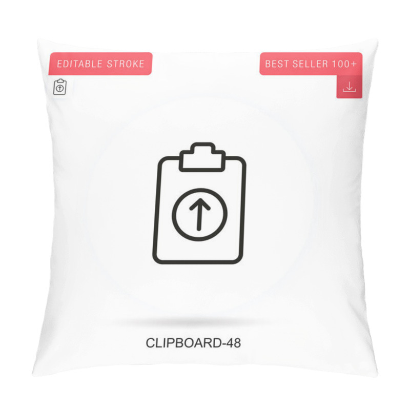 Personality  Clipboard-48 Flat Vector Icon. Vector Isolated Concept Metaphor Illustrations. Pillow Covers