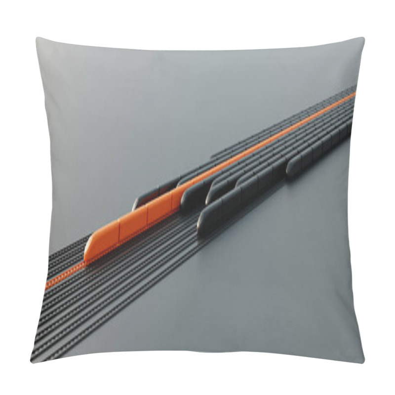 Personality  High speed rail transport concept, original 3d rendering pillow covers