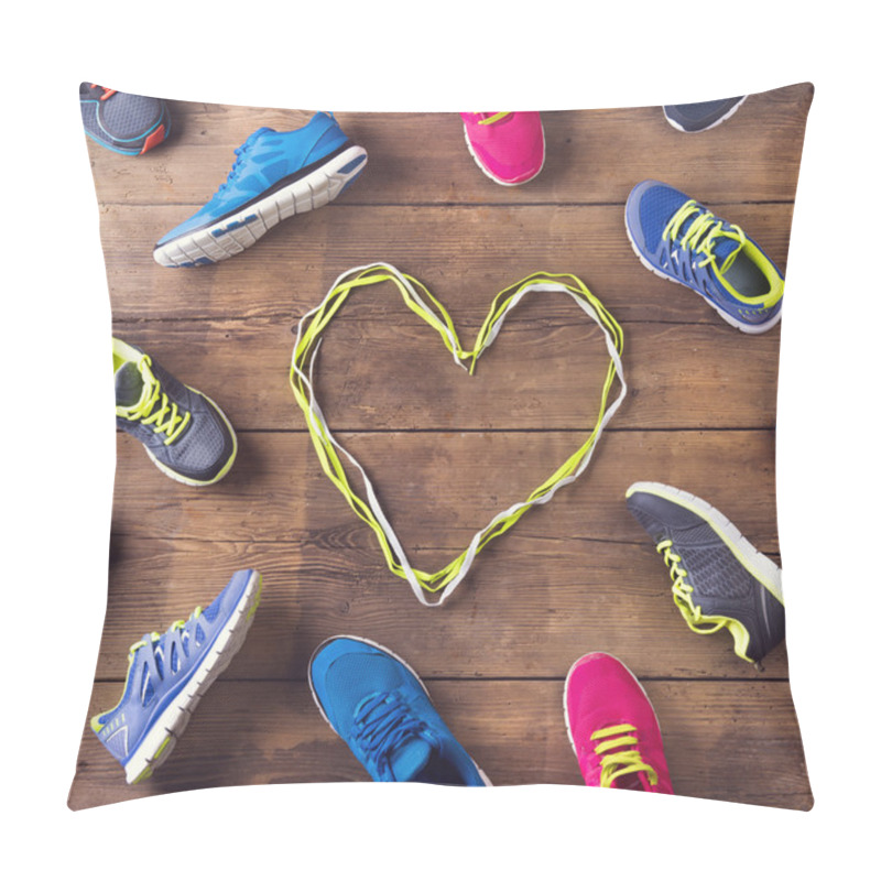 Personality  Running Shoes On The Floor Pillow Covers