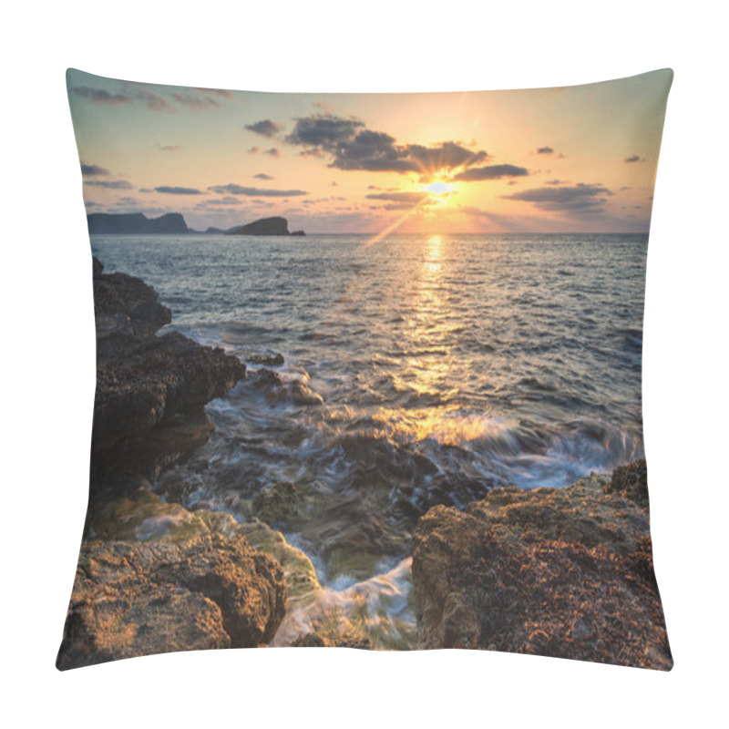 Personality  Sunrise Over Rocky Coastline On Meditarranean Sea Landscape In S Pillow Covers