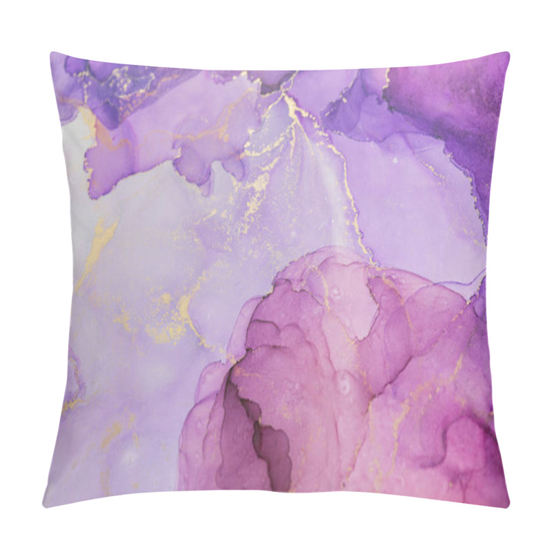 Personality  Swirling Patterns Of Purple And Gold Create A Captivating Design, Emphasizing The Delicate Interplay Of Colors And Abstract Floral Shapes. The Artwork Exudes Elegance And Creativity. Pillow Covers