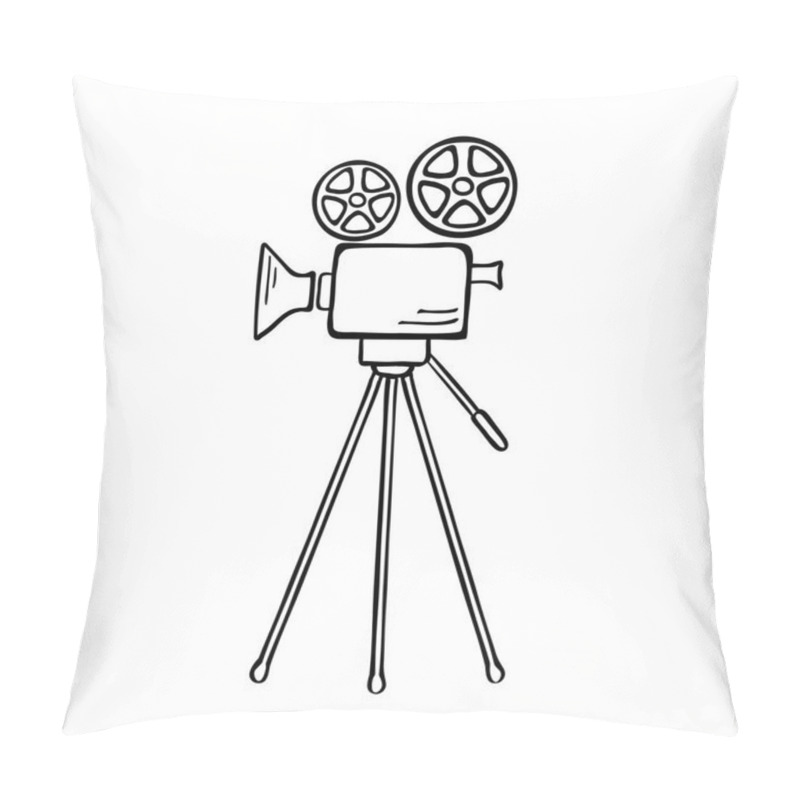 Personality  Movie Camera Vector Sketch Pillow Covers