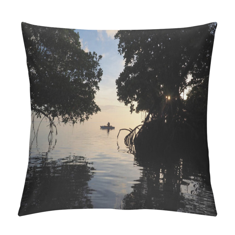 Personality  Kayaking Amidst The Mangroves Of Key Biscayne, Florida. Pillow Covers