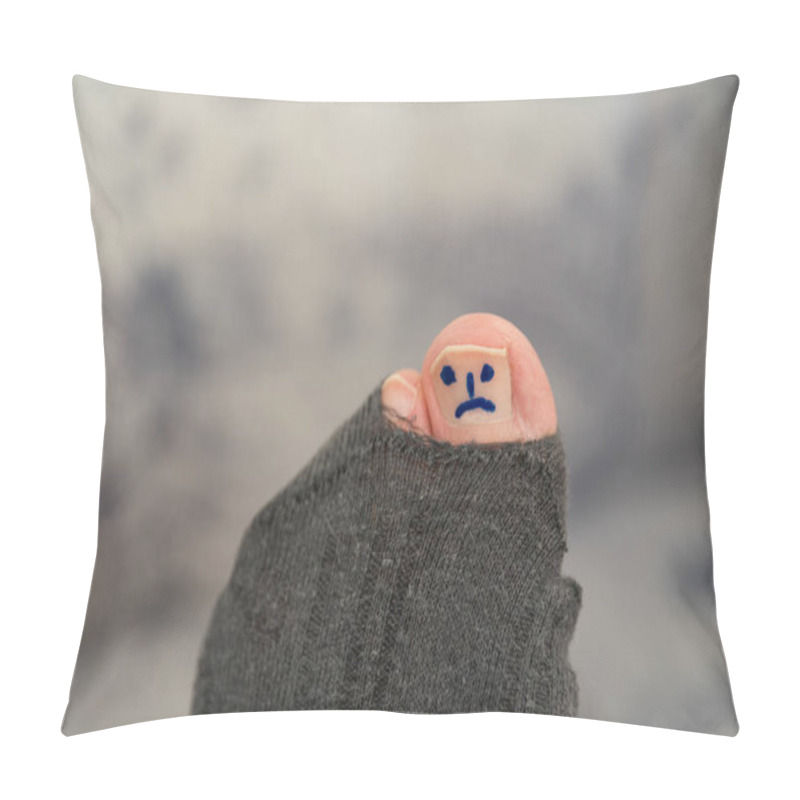 Personality  Sad Smiley On Toe Pillow Covers