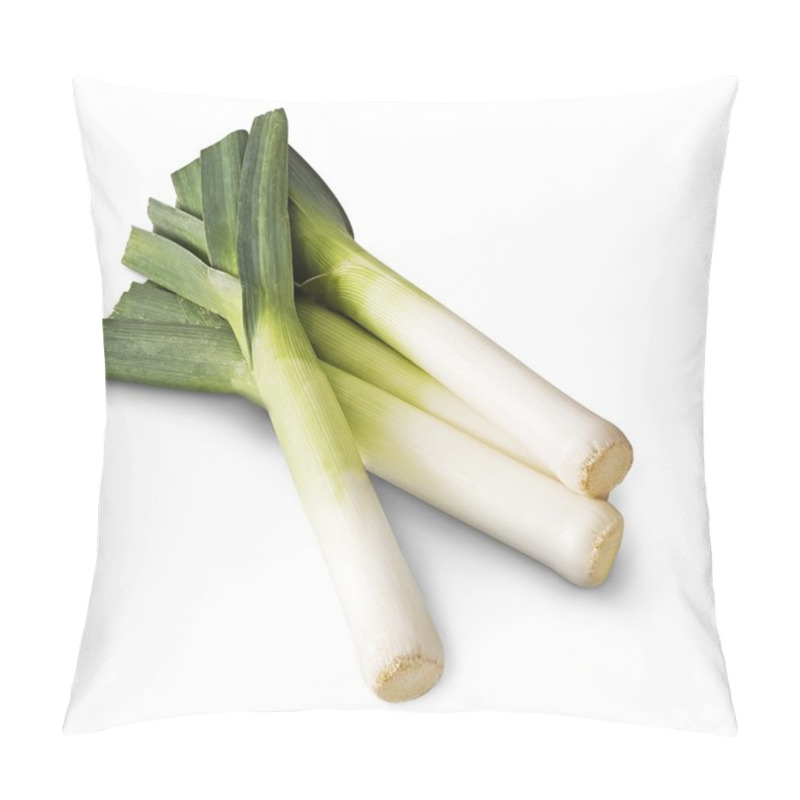 Personality  Four Leeks Isolated On White Pillow Covers