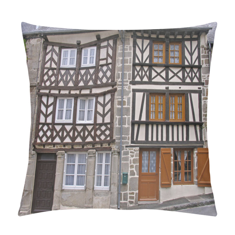 Personality  Moncontour, Timber-framed House, France Pillow Covers