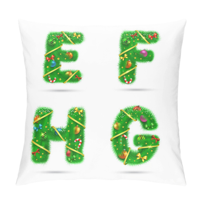 Personality  Fir Tree Font Letters. Pillow Covers