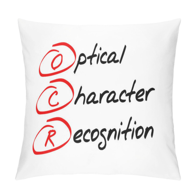 Personality  OCR - Optical Character Recognition Acronym, Technology Concept Background Pillow Covers