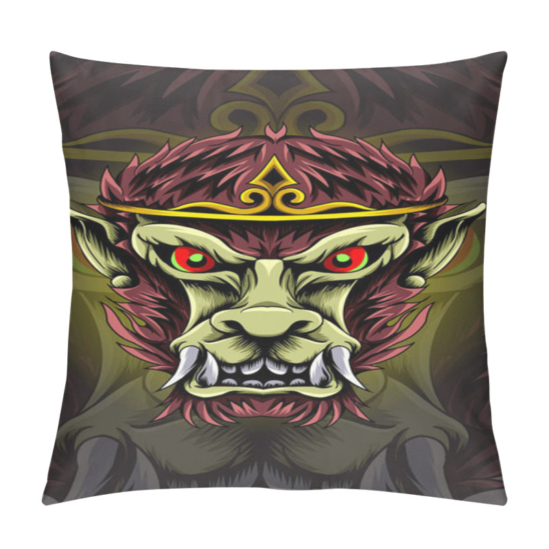 Personality  Monkey King Vector Illustration Pillow Covers