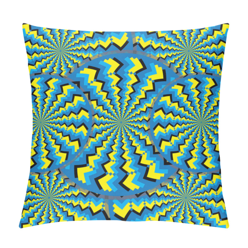 Personality  Rotating Zigzag Patterns Are Featured In An Abstract Background Illustration Of The Illusory Motion Variety. Pillow Covers