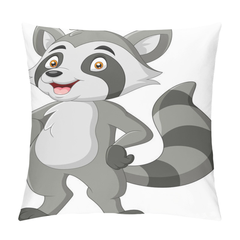 Personality  Cartoon Funny Raccoon A Smile Pillow Covers