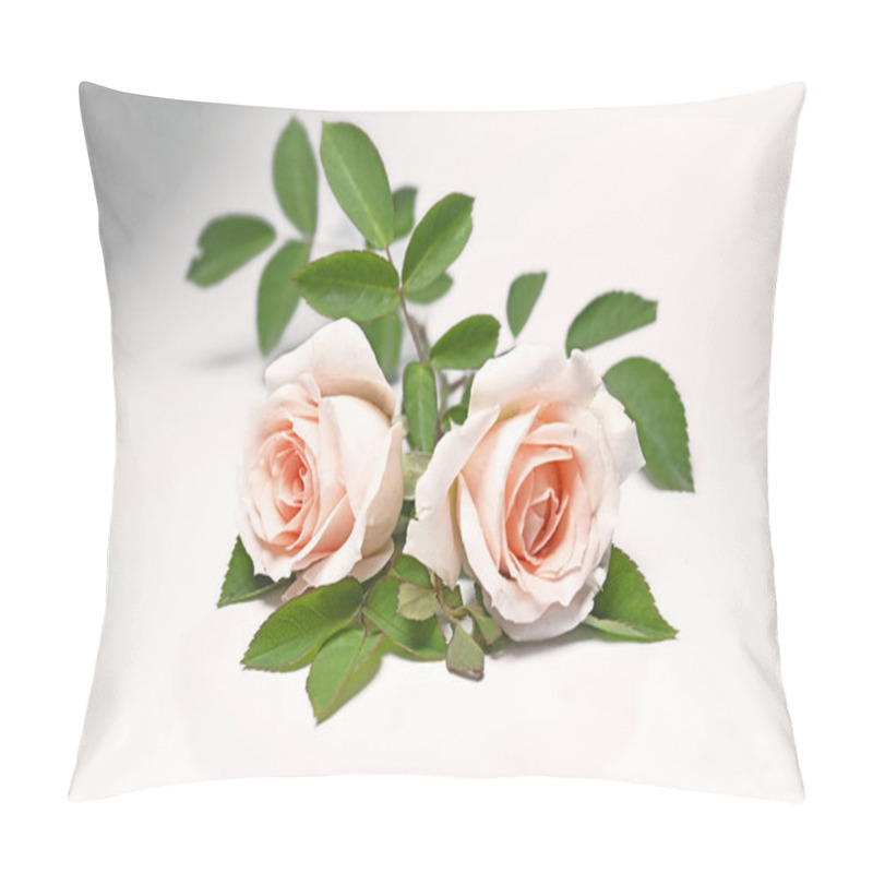 Personality  Pink Rose Isolated On White Pillow Covers