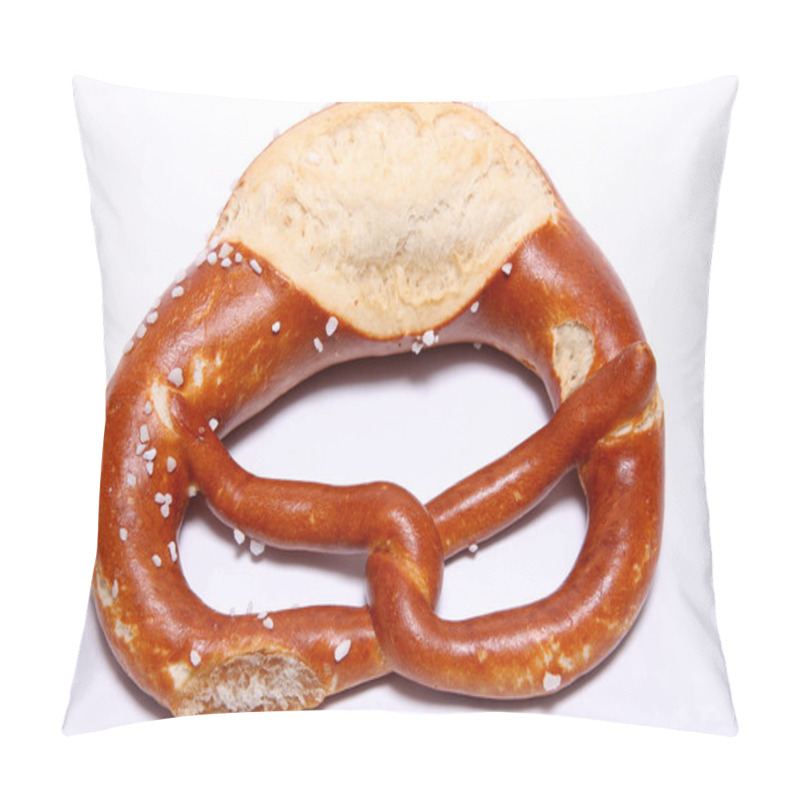 Personality  Isolated Sweet Pretzel On White Background Pillow Covers