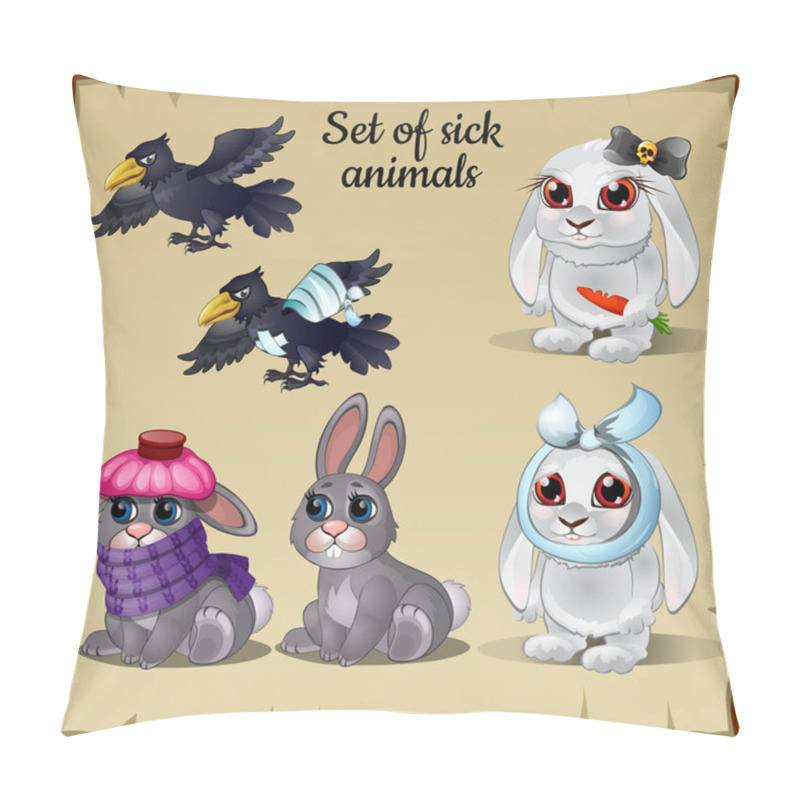 Personality  Three Poor Sick And Healthy Animals Pillow Covers