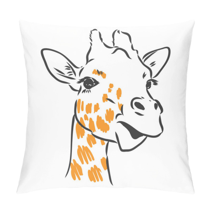 Personality  Black And White Vector Sketch Of A Male Nyala Antelope Pillow Covers