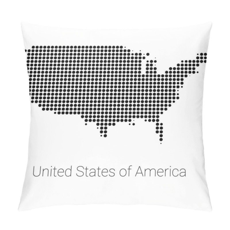 Personality  USA Map Vector Black Dotted Design Pillow Covers