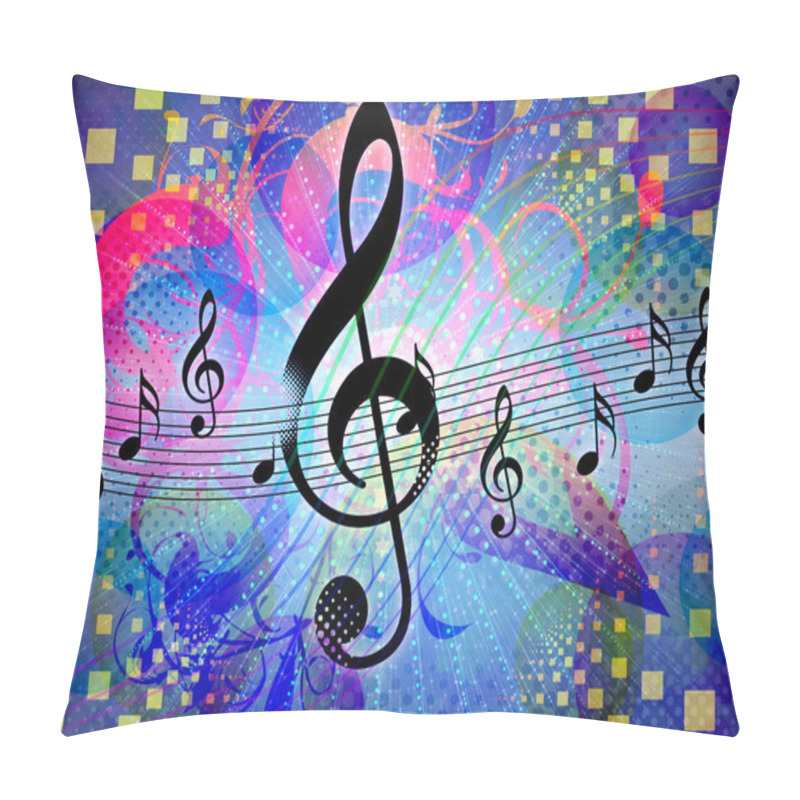 Personality  Abstract Funky Music Background Pillow Covers