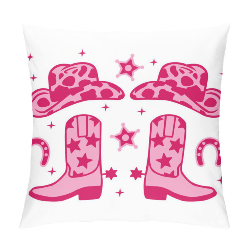 Personality  Cowgirl Hat Boots Vector Pillow Covers