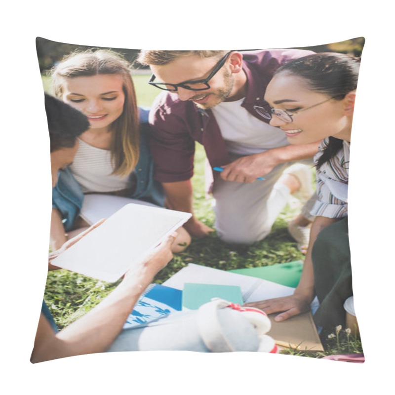 Personality  Multiethnic Students With Digital Tablet  Pillow Covers