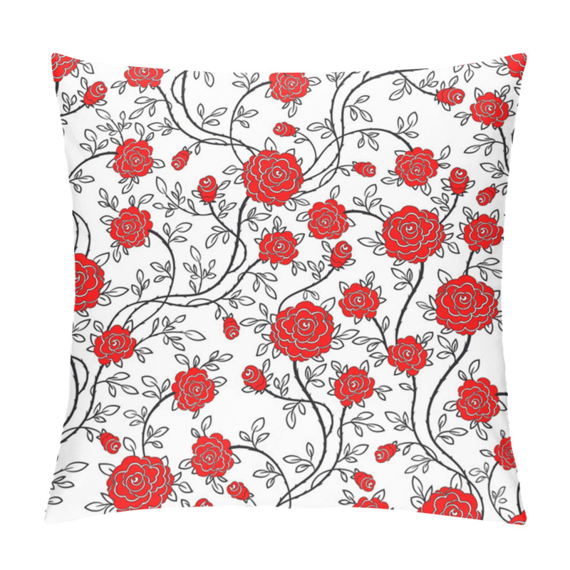 Personality  Romantic Seamless Rose Flower Pattern Pillow Covers