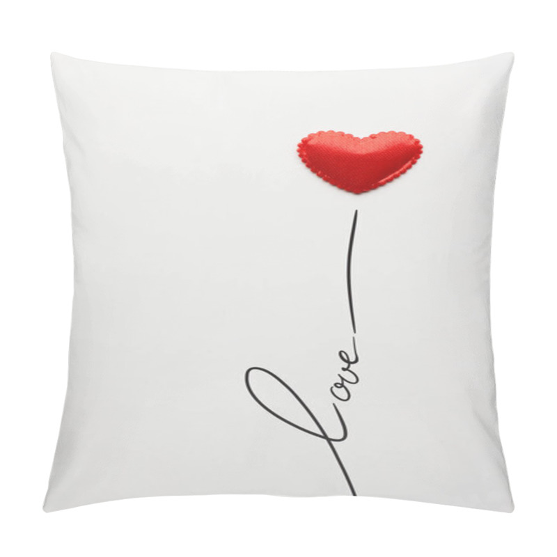 Personality  Just Love. Creative Valentines Concept Photo Of Heart With Love Sign On Grey Background. Pillow Covers