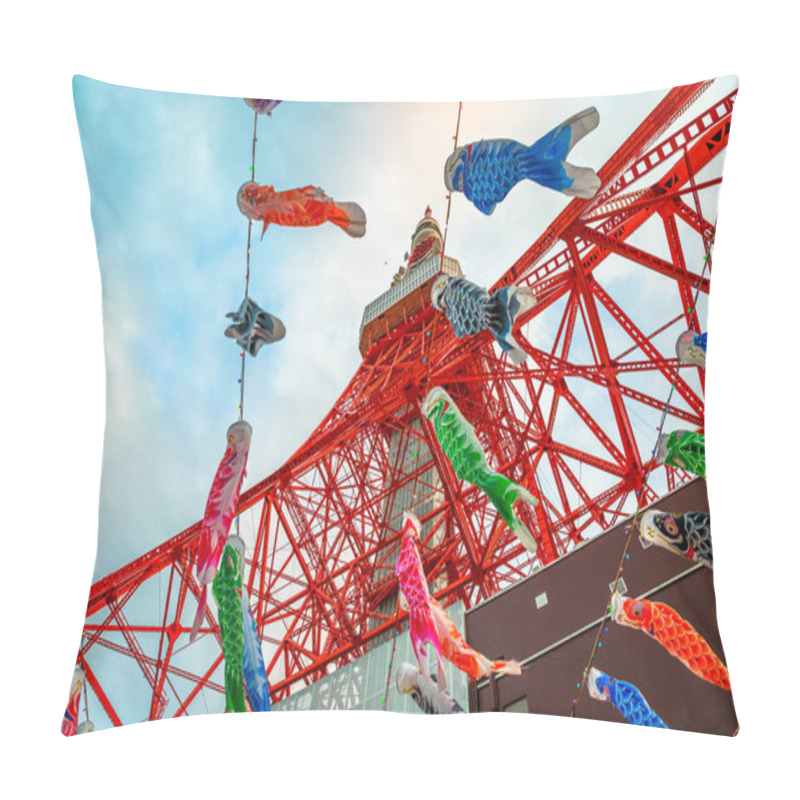 Personality  Koinobori At Tokyo Tower Pillow Covers