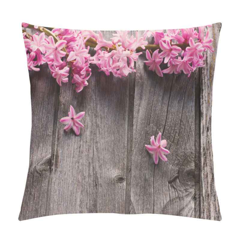 Personality  Beautiful Spring Flowers On Wooden Background Pillow Covers