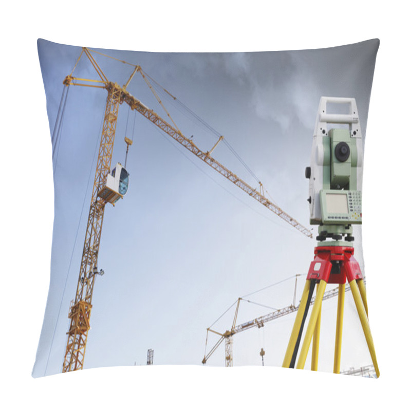 Personality  Surveying Measuring Instrument Inside Building Site Pillow Covers