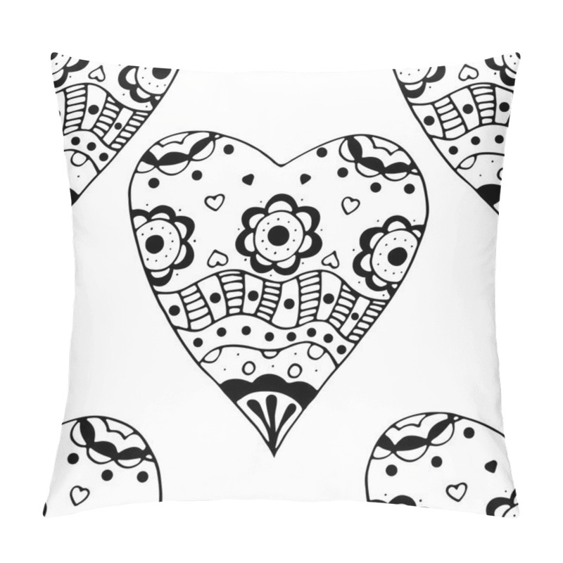 Personality  Sketchy Doodle Heart Pillow Covers