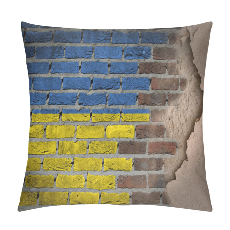 Personality  Dark Brick Wall With Plaster - Ukraine Pillow Covers