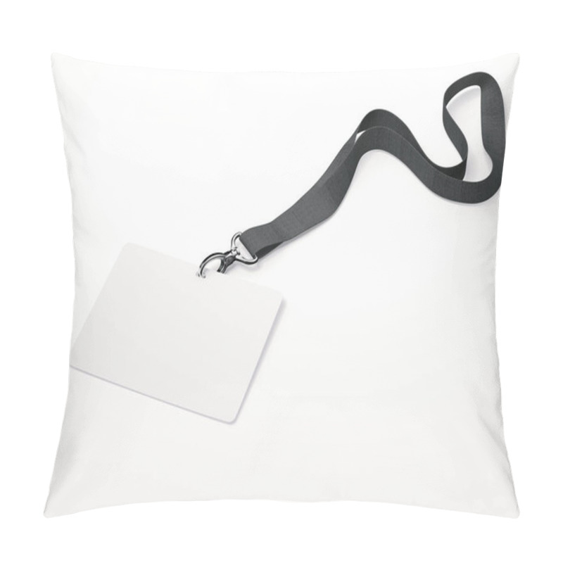 Personality  White Horizontal Badge With Ribbon. 3d Rendering Pillow Covers