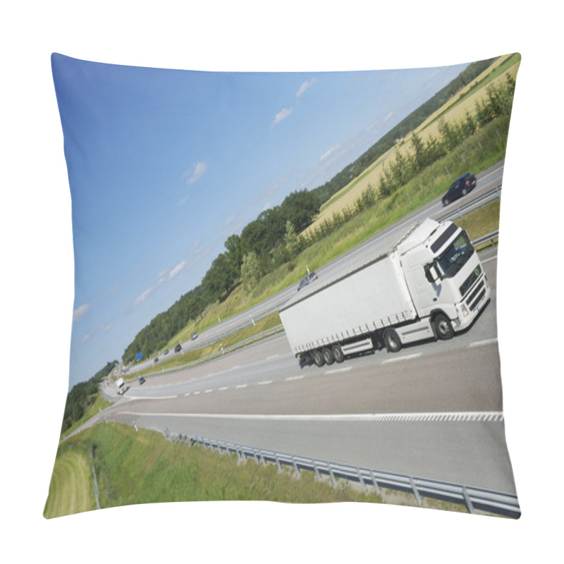 Personality  Truck Transport On Freeway Pillow Covers