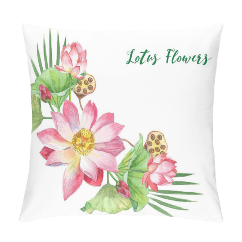 Personality  Lotus Flowers. Hand Drawn Illustration Pillow Covers