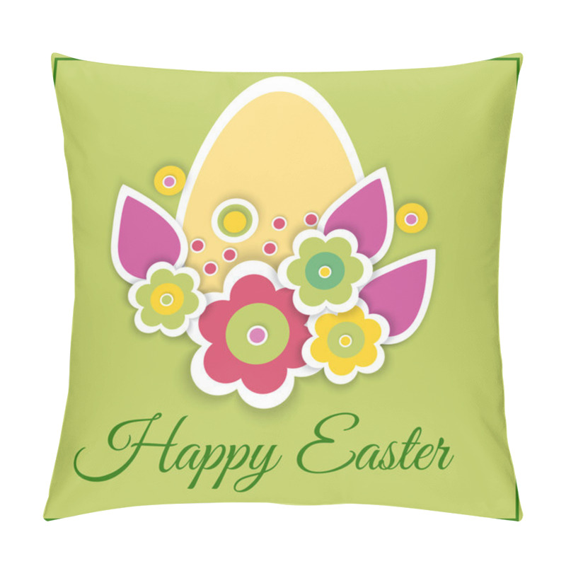 Personality  Happy Easter Card - Vector Illustration Pillow Covers