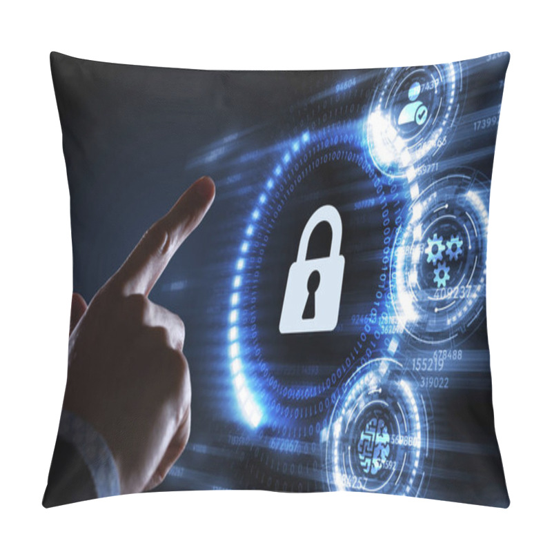 Personality  Cyber Security Data Protection Business Technology Privacy Concept.  Pillow Covers