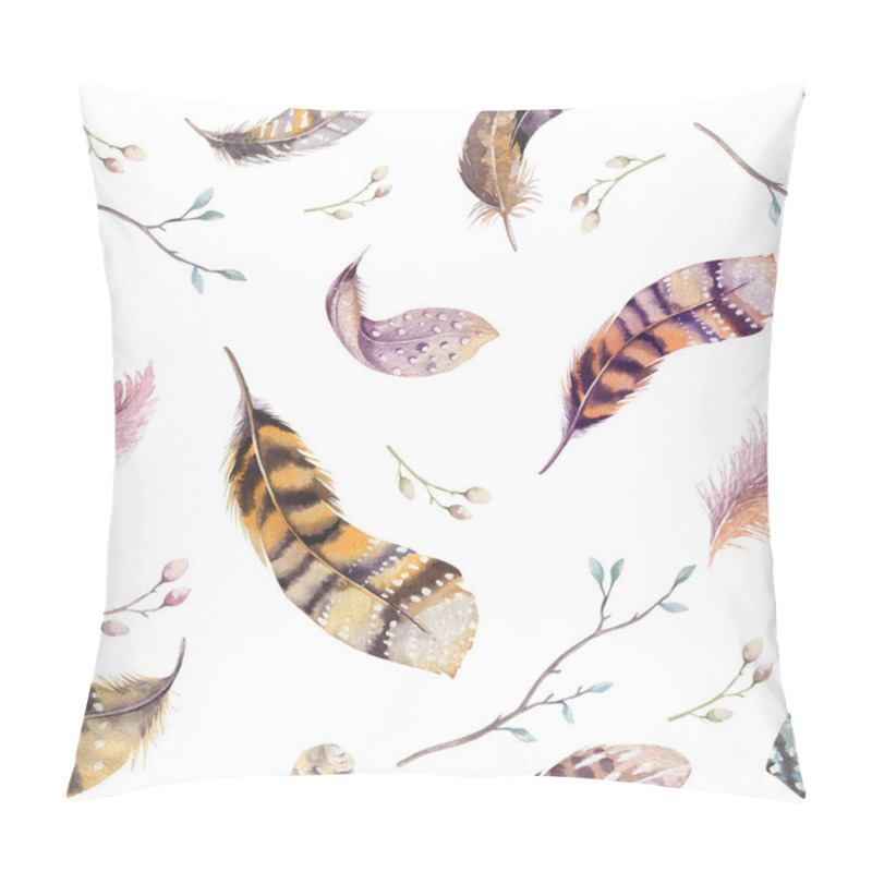 Personality  Feathers Repeating Pattern.  Pillow Covers