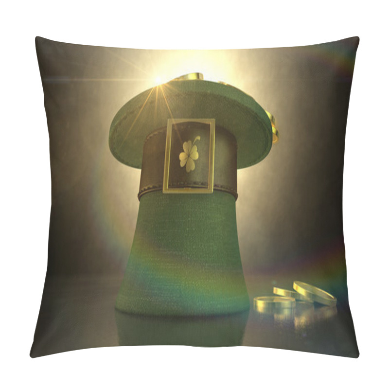 Personality  Green Leprechaun Hat Filled With Gold Coins Pillow Covers