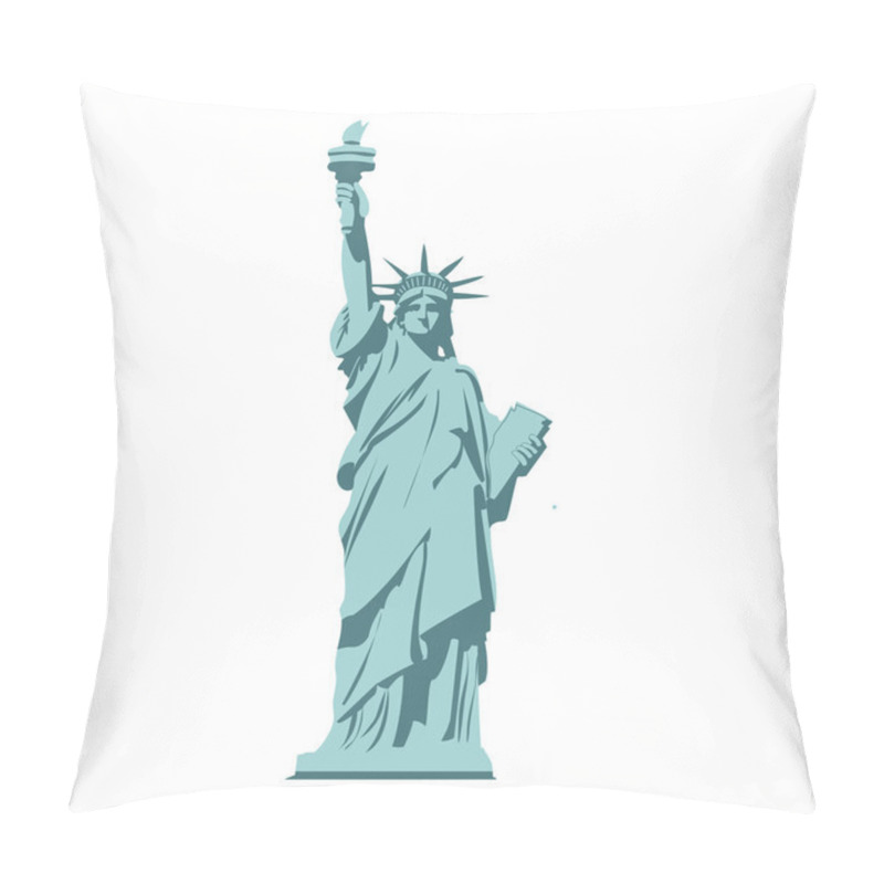 Personality  Isolated Statue Of Liberty On White Background. Pillow Covers