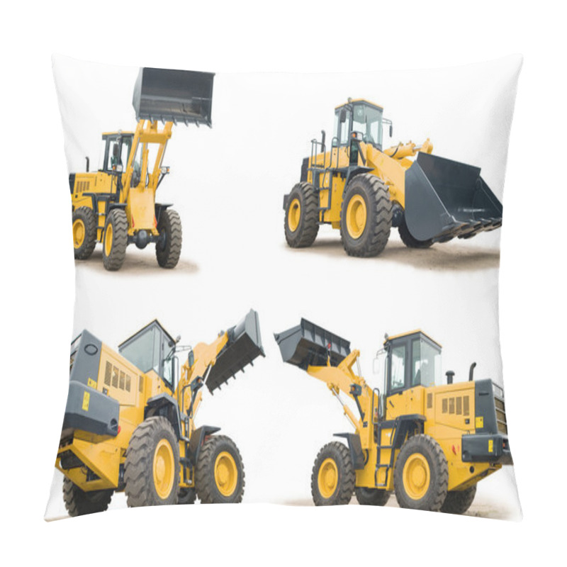 Personality  Set Of Wheel Loaders Isolated Pillow Covers