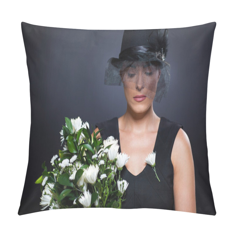 Personality  Widow With Flowers Pillow Covers