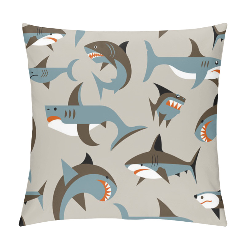 Personality  Pattern With Sharks Pillow Covers