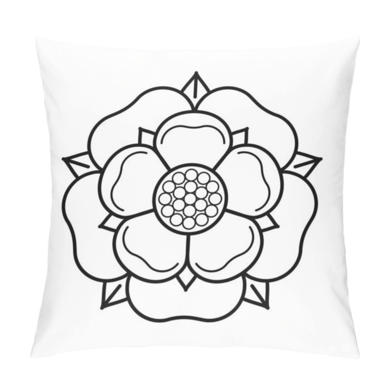 Personality  Tudor Rose Vector Isolated Icon. Traditional Heraldic Emblem Of England. The War Of Roses Of Houses Lancaster And York. Pillow Covers