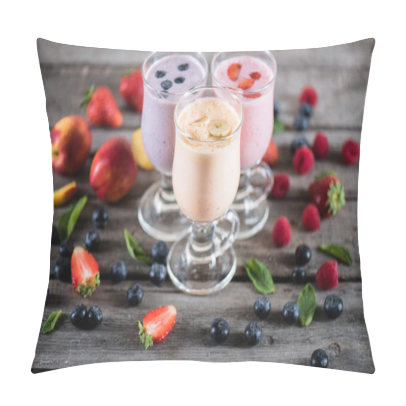 Personality  Various Milkshakes With Fruits  Pillow Covers