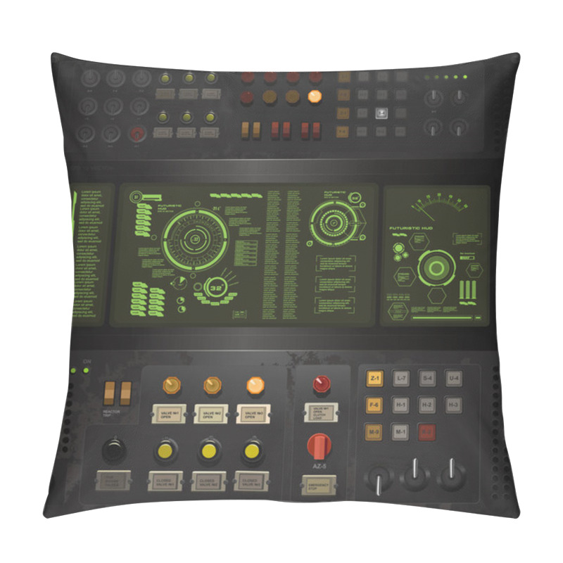 Personality  User Interface Creative Template In The Style Of Science Fiction Old Computer Pillow Covers